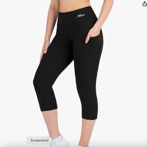 4 Pairs of Nirlon Capri Leggings with Pockets Breathable High Waisted Used XL